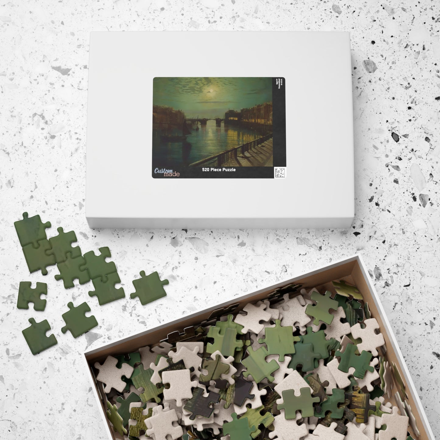 Whitby Harbor by Moonlight Puzzle | John Atkinson Grimshaw - - 252 pcs (Horizontal) -