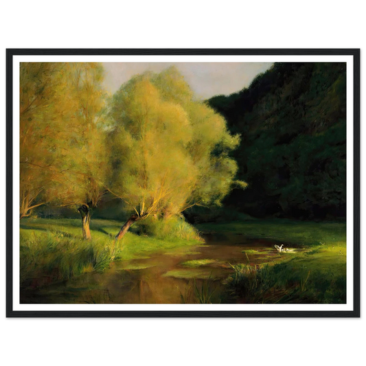 Willows by a Stream (1908) Art Print | Pascal Adolphe Jean Dagnan Bouveret - Framed Poster - 30x40 cm / 12x16″ - Black frame