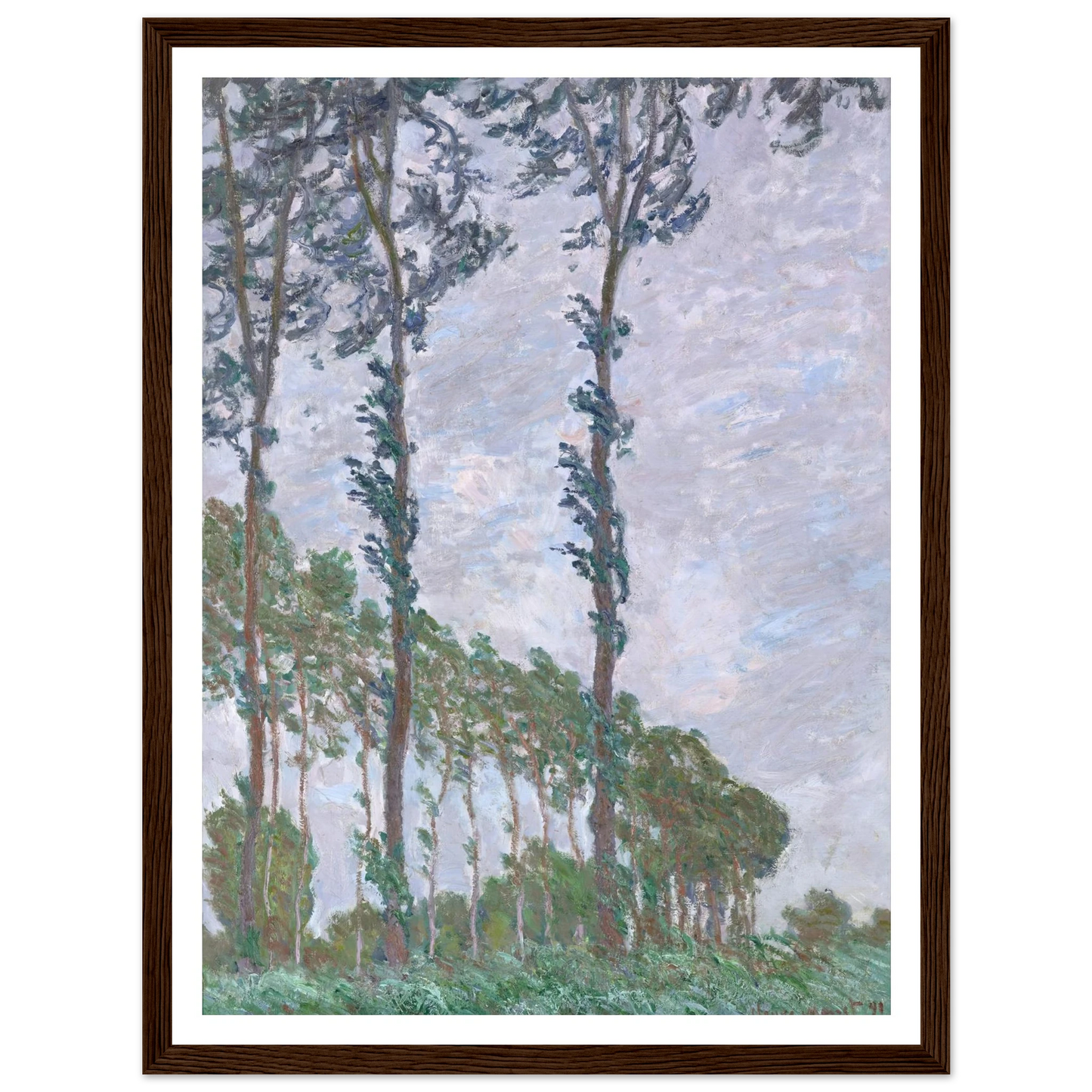 Wind Effect, Series of The Poplars (1891) Art Print | Claude Monet - Framed Poster - 30x40 cm / 12x16″ - Black frame