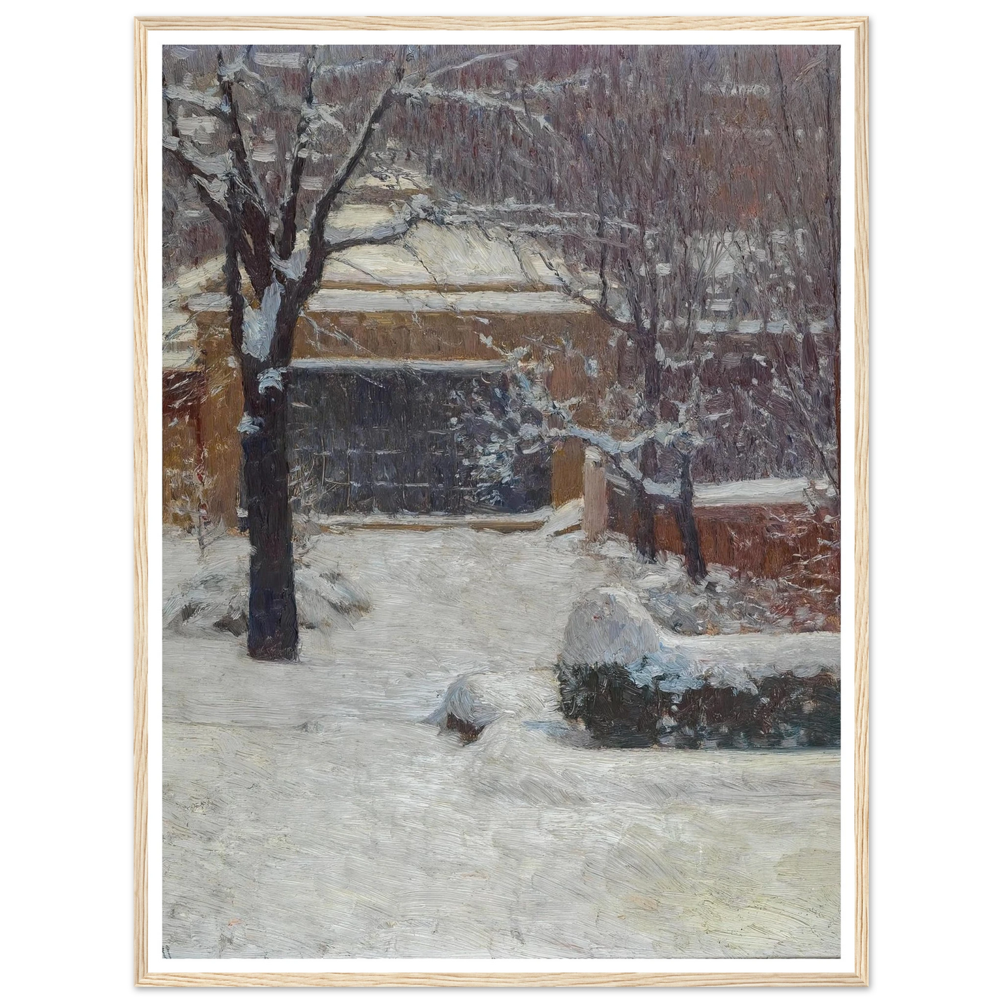 Winter at Hohe Warte, Rothschild Gardens (c. 1902) Art Print | Carl Moll - Framed Poster - 30x40 cm / 12x16″ - Black frame