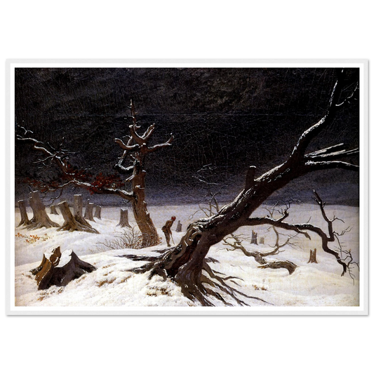 Winter Landscape (1812) Art Print | Caspar David Friedrich - Framed Poster - 30x40 cm / 12x16″ - Black frame