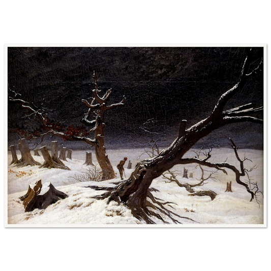 Winter Landscape (1812) Art Print | Caspar David Friedrich - Framed Poster - 30x40 cm / 12x16″ - Black frame