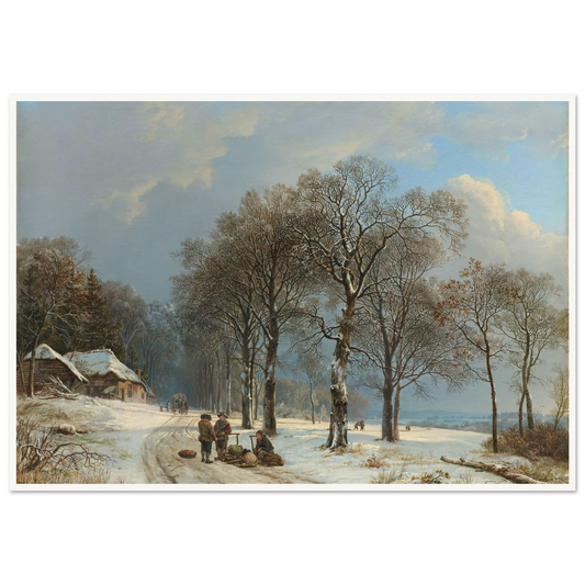 Winter Landscape (1835 - 1838) Art Print | Barend Cornelis Koekkoek - Framed Poster - 30x40 cm / 12x16″ - Black frame