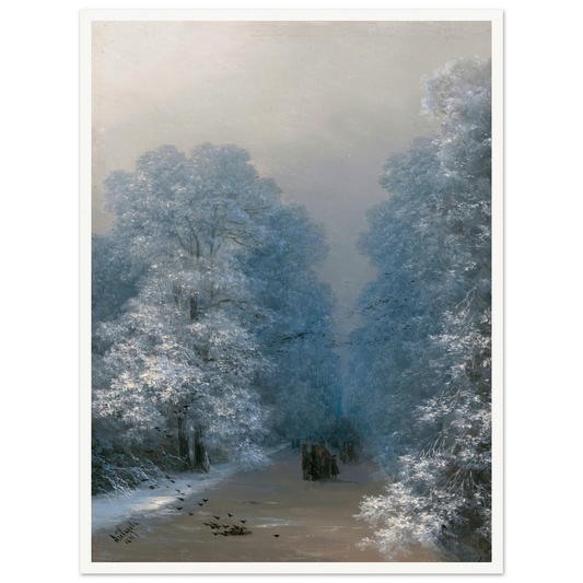 Winter Landscape (1876) Art Print | Ivan Konstantinovich Aivazovsky - Framed Poster - 30x40 cm / 12x16″ - Black frame
