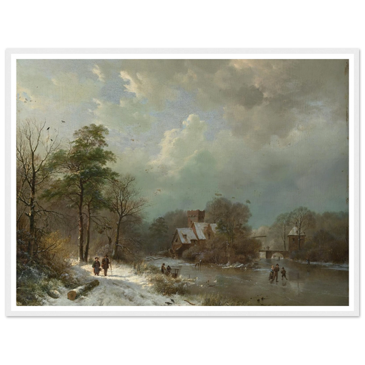 Winter Landscape, Holland (1833) Art Print | Barend Cornelis Koekkoek - Framed Poster - 30x40 cm / 12x16″ - Black frame