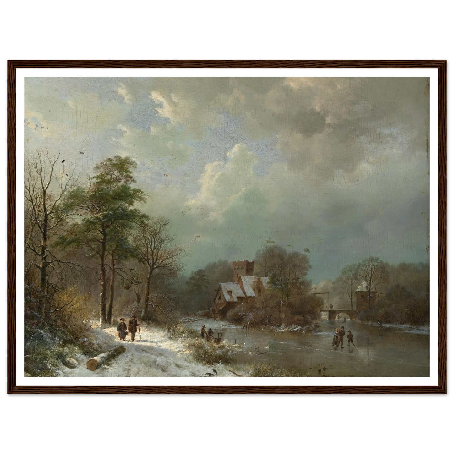 Winter Landscape, Holland (1833) Art Print | Barend Cornelis Koekkoek - Framed Poster - 30x40 cm / 12x16″ - Black frame