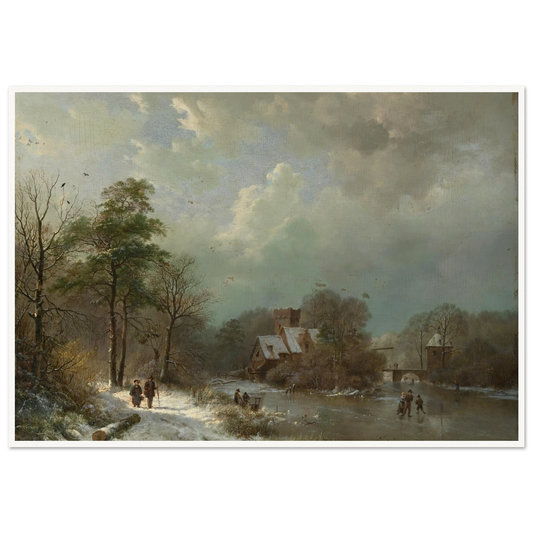 Winter Landscape, Holland (1833) Art Print | Barend Cornelis Koekkoek - Framed Poster - 30x40 cm / 12x16″ - Black frame