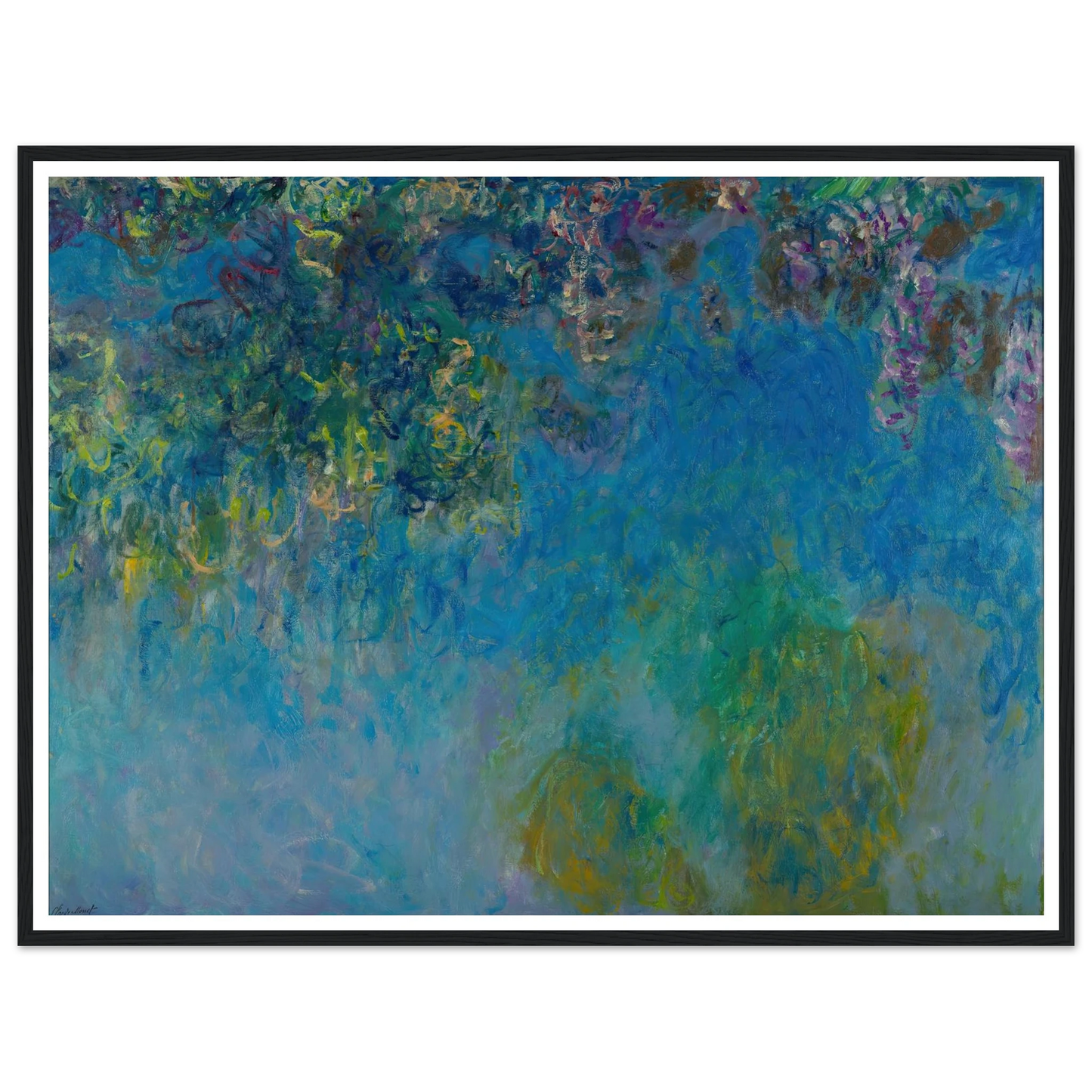Wisteria (circa 1925) Art Print | Claude Monet - Framed Poster - 30x40 cm / 12x16″ - Black frame