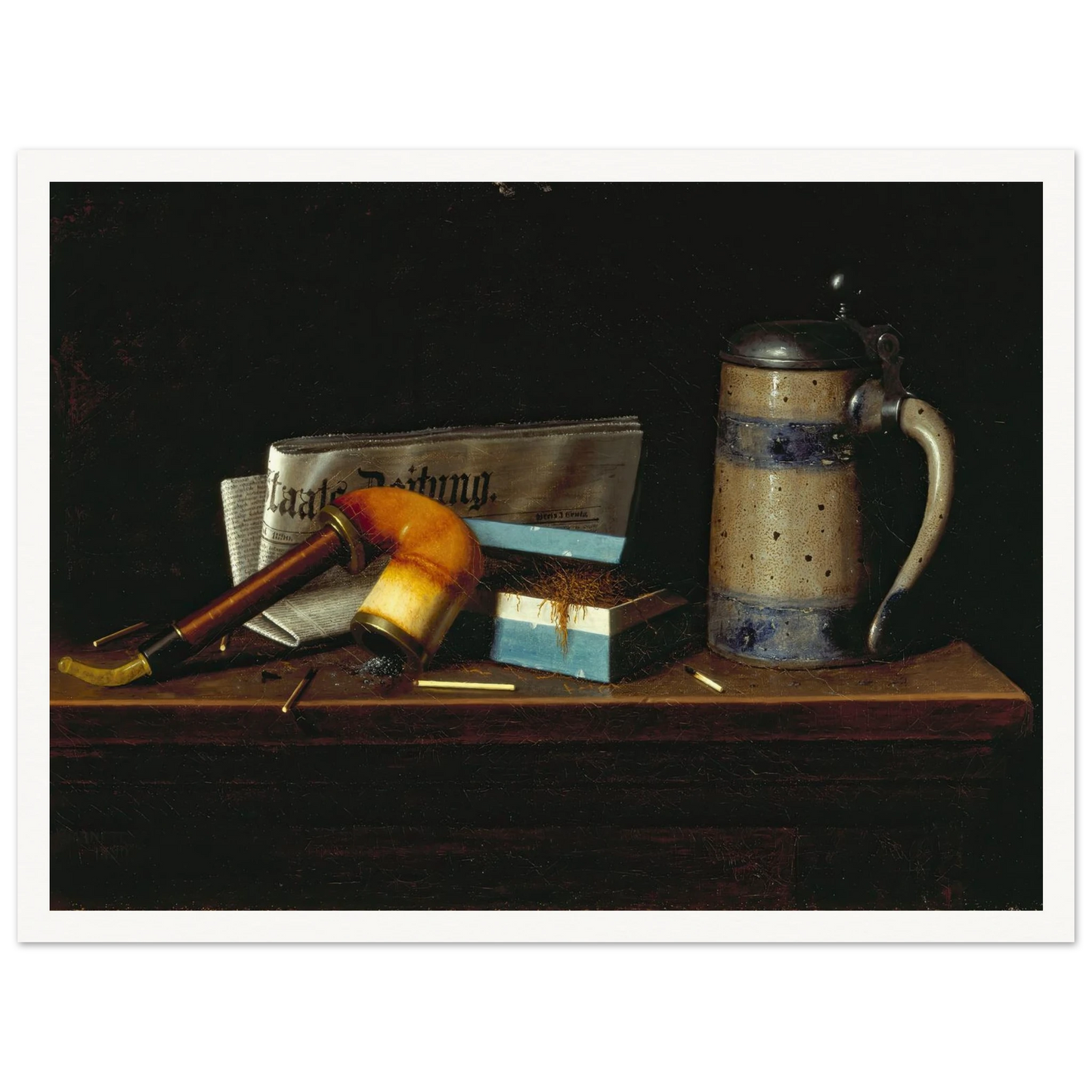 With the Staats Zeitung (1890) Art Print | William Michael Harnett - Framed Poster - 30x40 cm / 12x16″ - Black frame