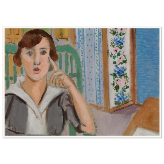Woman and Screen (La Femme au paravent) (1919) Art Print | Henri Matisse - Framed Poster - 30x40 cm / 12x16″ - Black frame