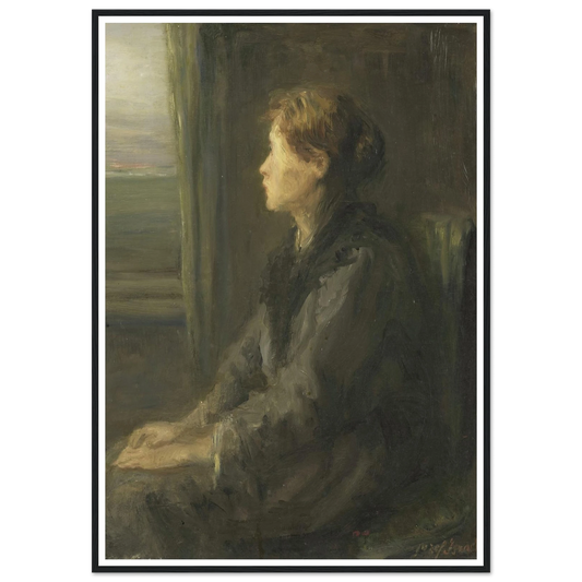 Woman at a Window (1880 - 1911) Art Print | Jozef Israels - Framed Poster - 30x40 cm / 12x16″ - Black frame