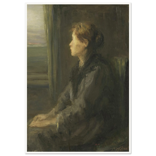 Woman at a Window (1880 - 1911) Art Print | Jozef Israels - Framed Poster - 30x40 cm / 12x16″ - Black frame
