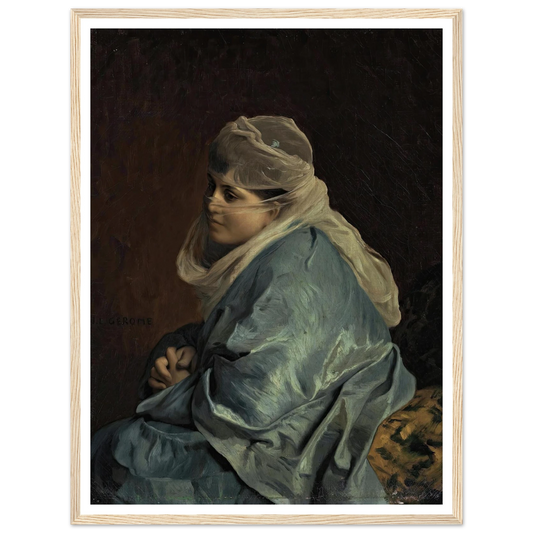 Woman of Constantinople Art Print | Jean Leon Gerome - Framed Poster - 30x40 cm / 12x16″ - Black frame