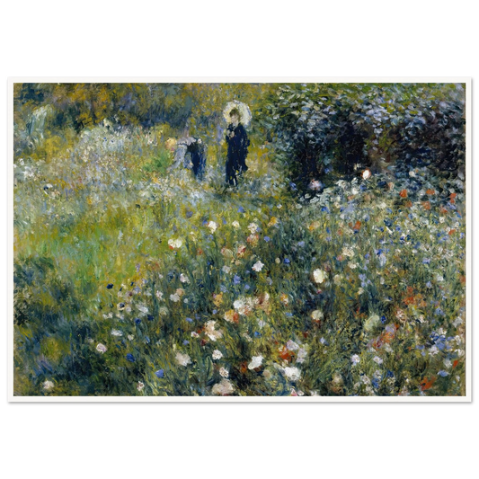 Woman with a Parasol in a Garden (1875) Art Print | Pierre Auguste Renoir - Framed Poster - 30x40 cm / 12x16″ - Black frame
