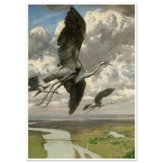 Wondrous birds (1892) Art Print | Hans Thoma - Framed Poster - 30x40 cm / 12x16″ - Black frame
