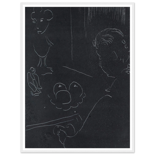 Young Woman in an Interior with Fruit and Sculptures (1914–15) Art Print | Henri Matisse - Framed Poster - 30x40 cm / 12x16″ - Black frame