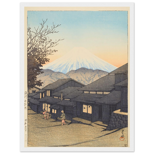 Yui in Suruga Province (Suruga Yuicho) (1931) Art Print | Kawase Hasui - Framed Poster - 30x40 cm / 12x16″ - Black frame