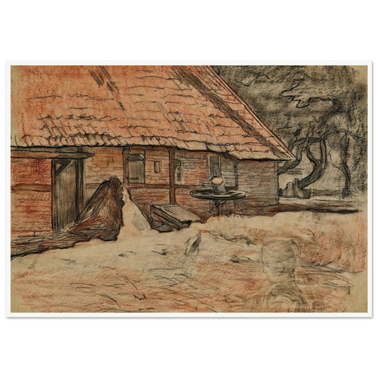 Zijaanzicht van een boerderij bij Winterswijk (circa 1898-1899) Art Print | Piet Mondrian - Framed Poster - 30x40 cm / 12x16″ - Black frame