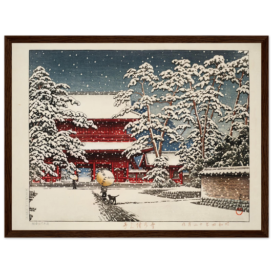 Zojoji Temple in snow (1929) Art Print | Kawase Hasui - Framed Poster - 30x40 cm / 12x16″ - Black frame