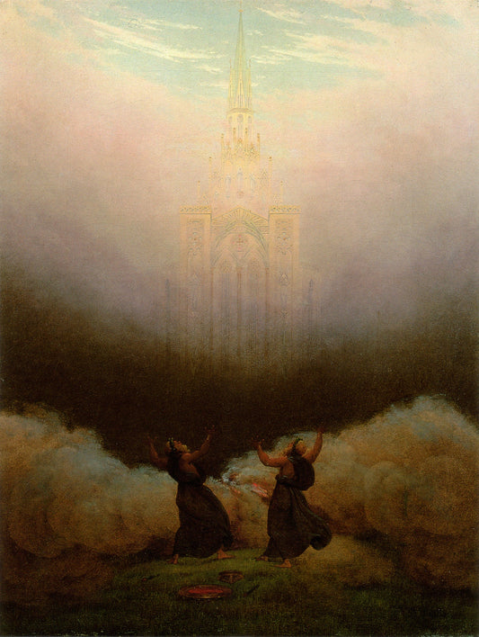 Vision de l'Eglise chrétienne Huile sur toile (1814) Art Print | Caspar David Friedrich