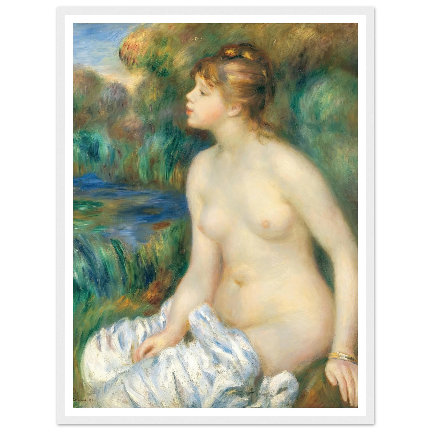 Bather (1891) Art Print | Pierre Auguste Renoir-Quipham Collections