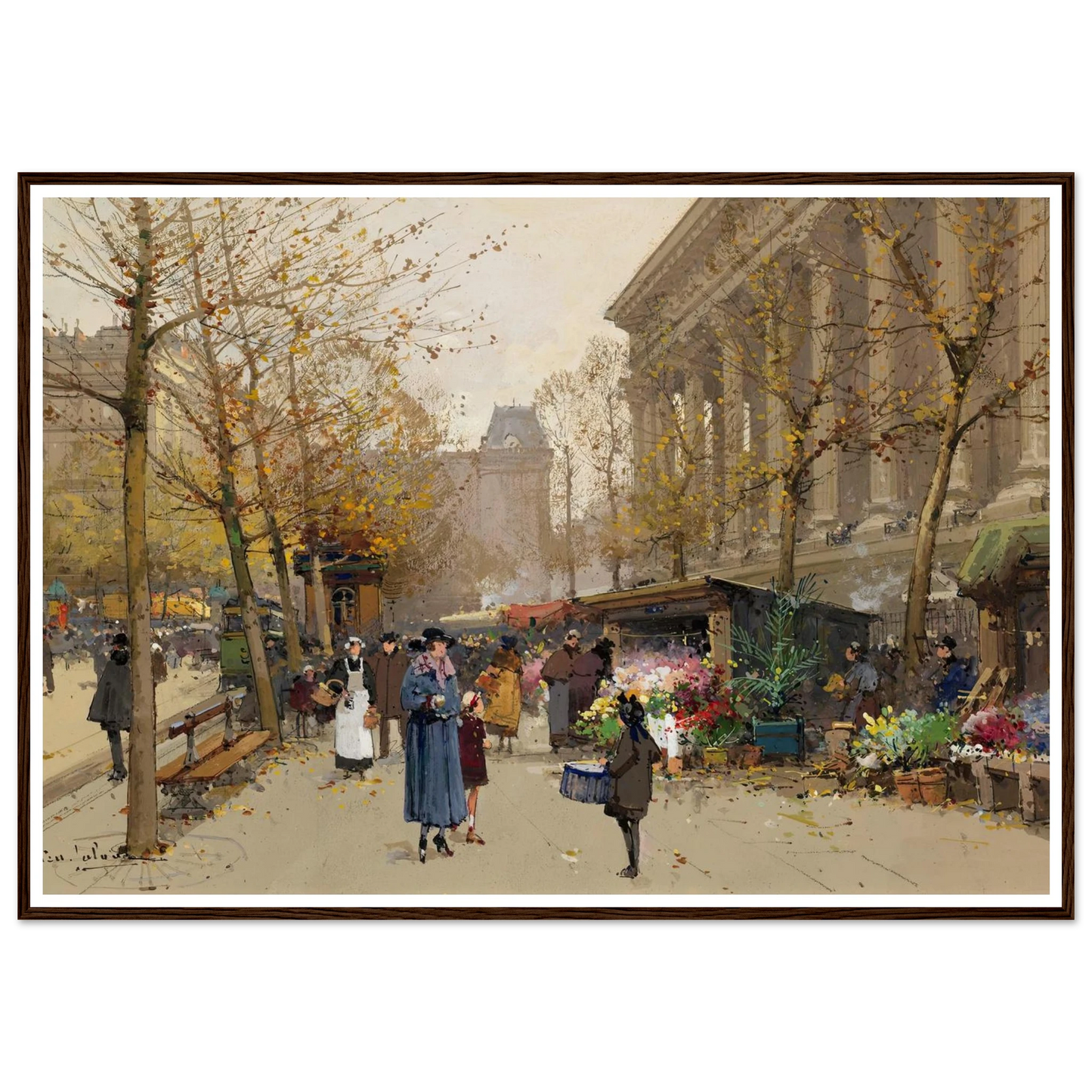 Flower Market, La Madeleine Art Print | Eugene Galien Laloue-Quipham Collections