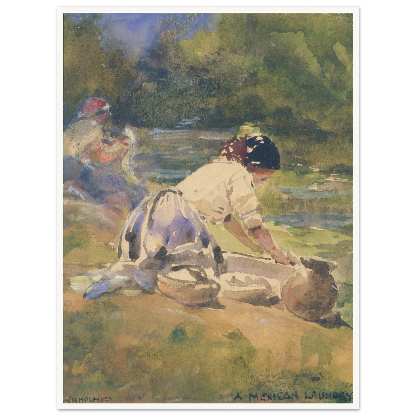 A Mexican Laundry (1895) Art Print | William Henry Holmes-Quipham Collections