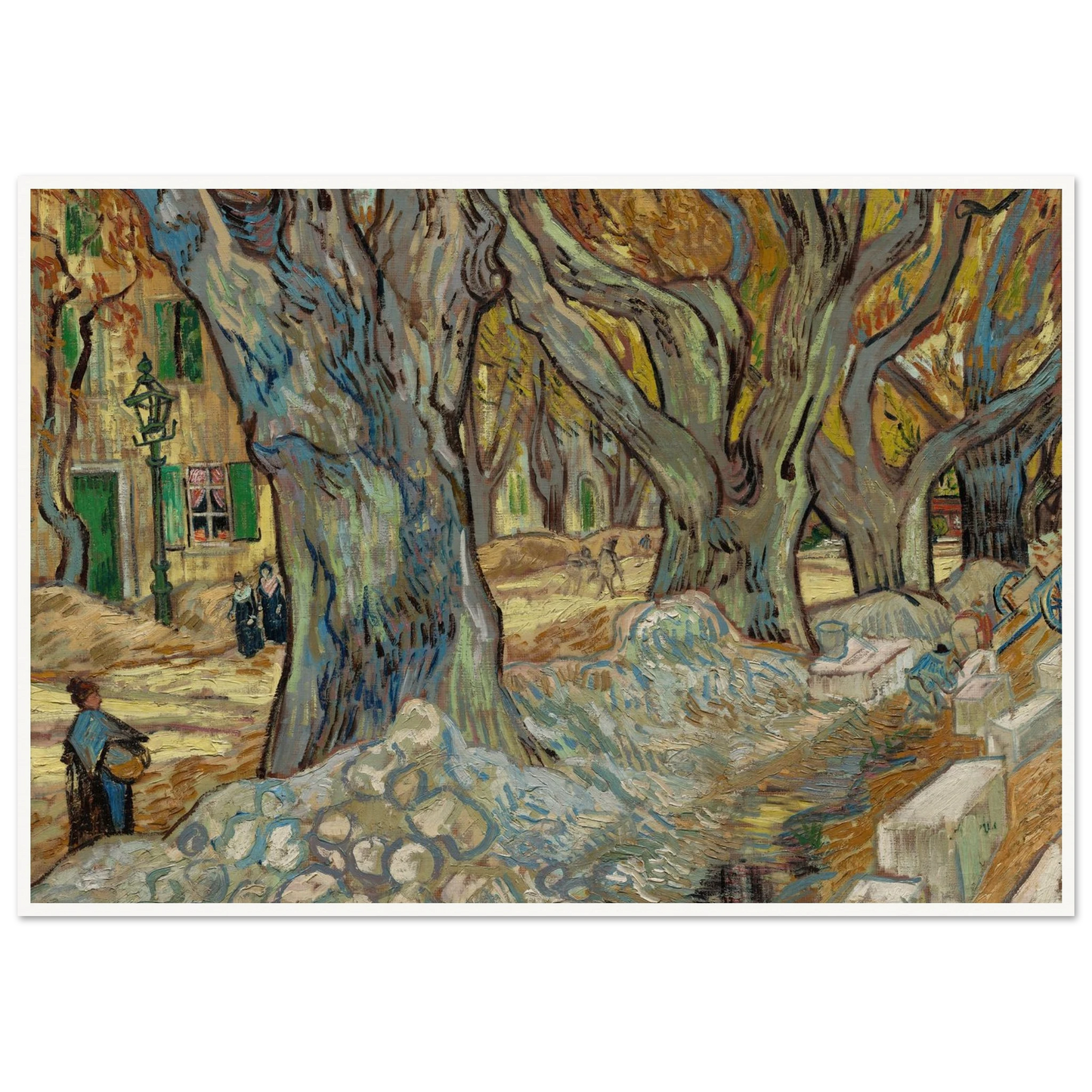 The Large Plane Trees (Road Menders at Saint-Rémy) (1889) Art Print | Vincent van Gogh-Quipham Collections