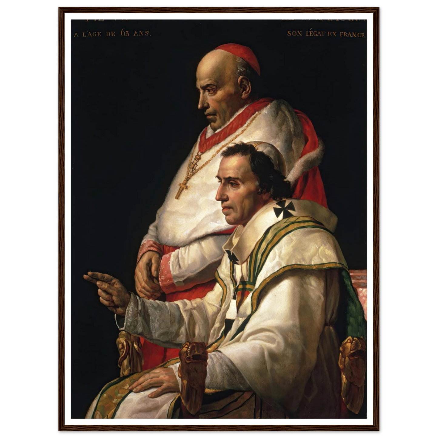 Portrait Of Pope Pius VII And Cardinal Caprara (1805) Art Print | Jacques Louis David-Quipham Collections