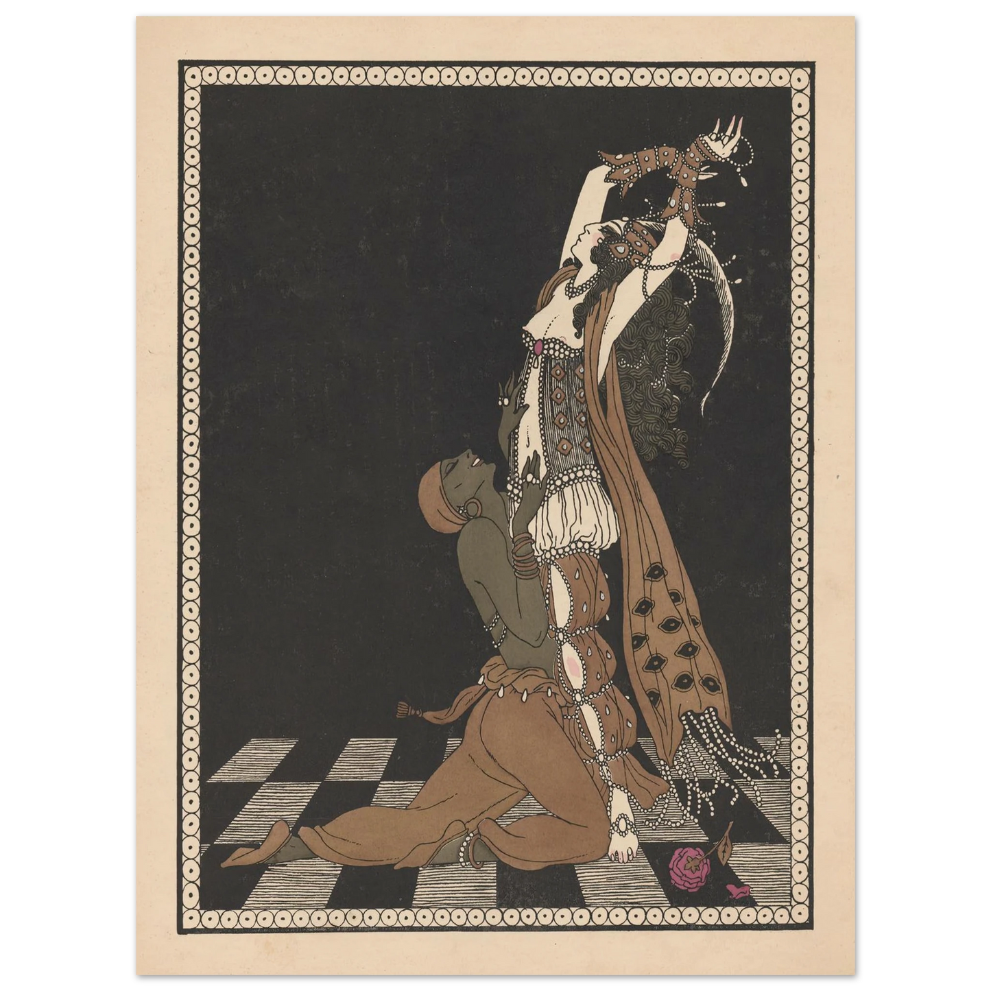 Vaslav Nijinsky and Ida Rubinstein in Schéhérazade (1913) Art Print | George Barbier-Quipham Collections