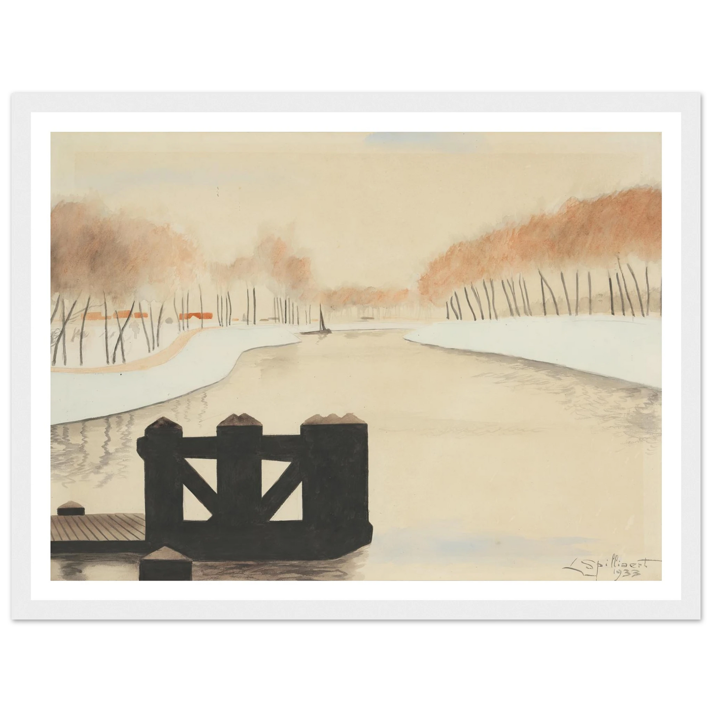 De Keignaertkreek in Zandvoorde (1933) Art Print | Leon Spilliaert-Quipham Collections