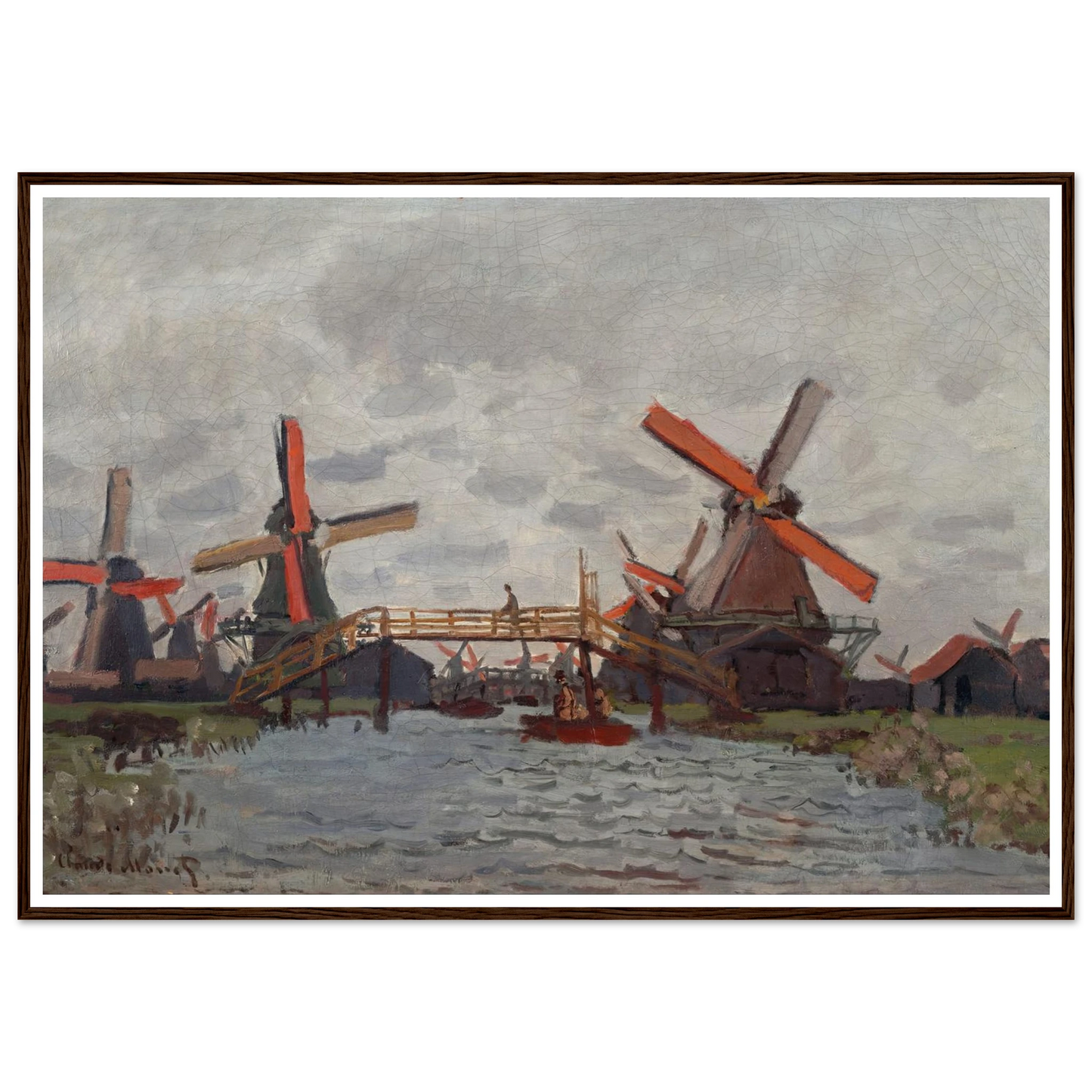Mills at Westzijderveld near Zaandam (1871) Art Print | Claude Monet-Quipham Collections