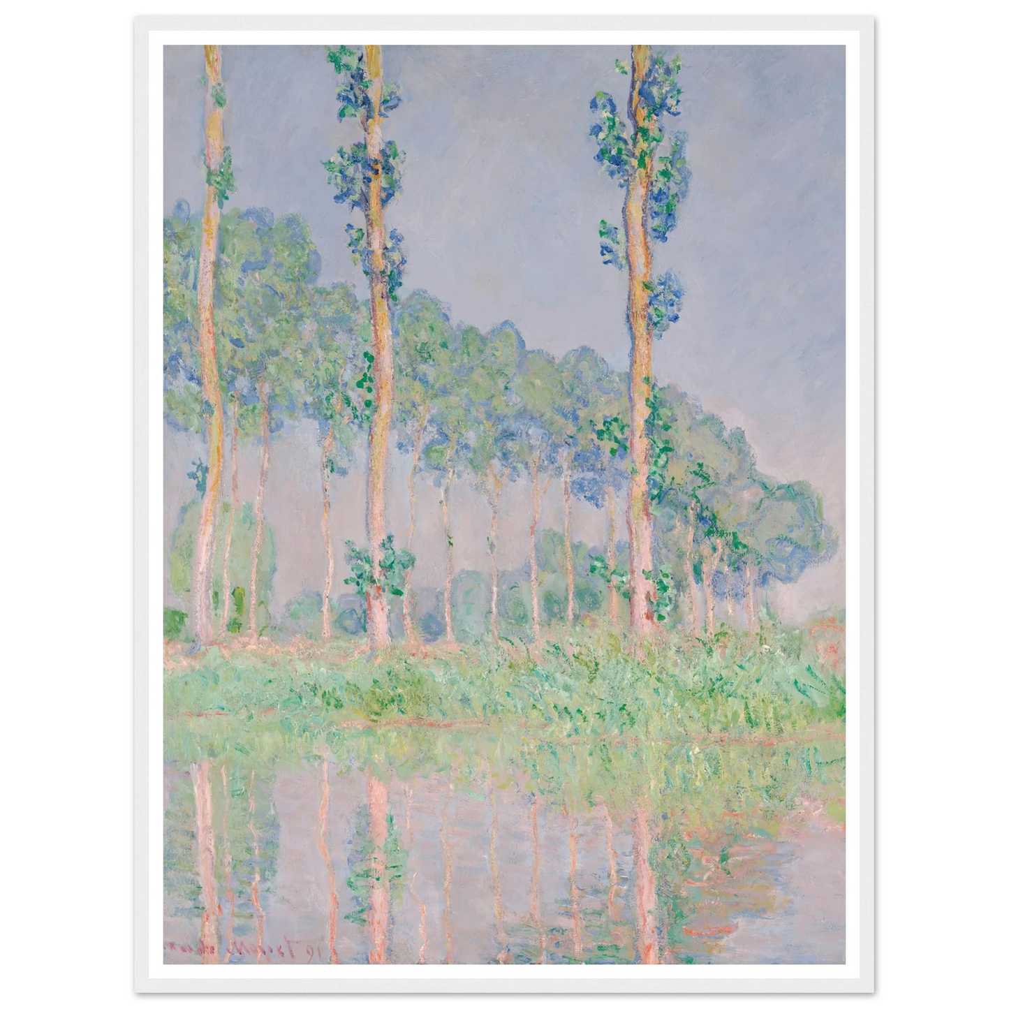 Poplars, Pink Effect (1891) Art Print | Claude Monet-Quipham Collections