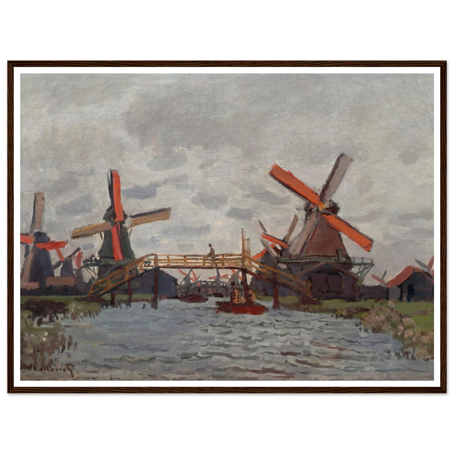 Mills at Westzijderveld near Zaandam (1871) Art Print | Claude Monet-Quipham Collections