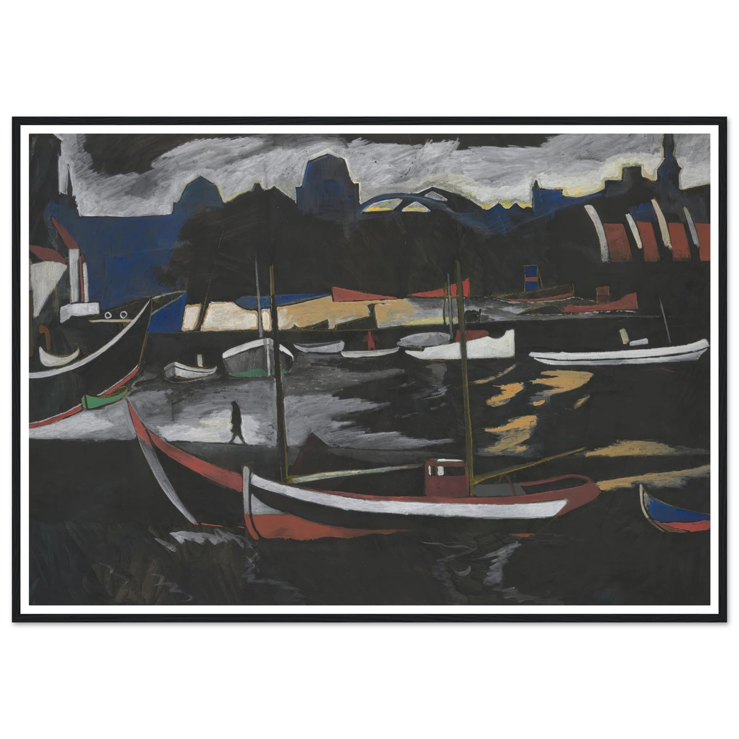 Handelsdokken te Oostende (1924) Art Print | Leon Spilliaert-Quipham Collections