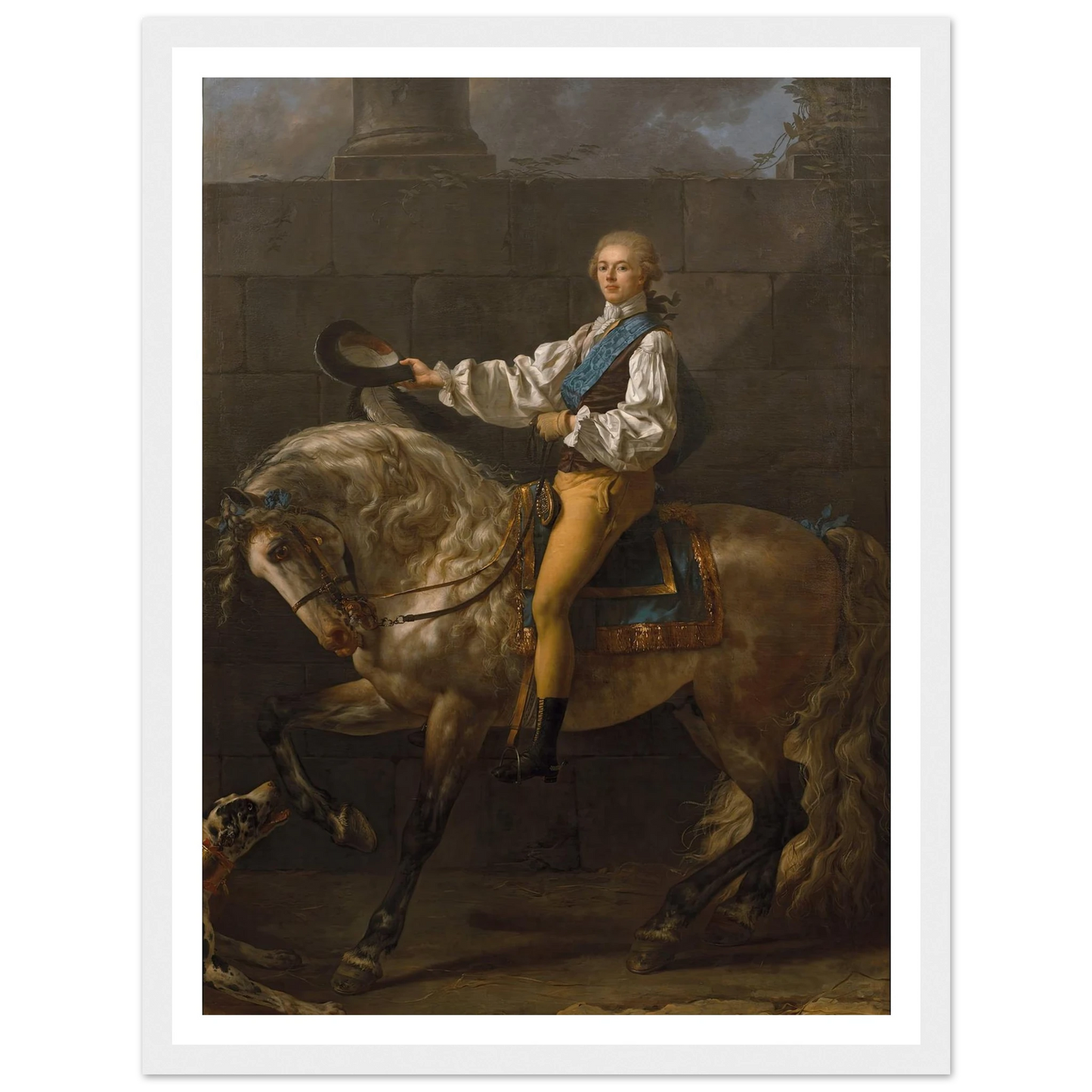 Equestrian portrait of Stanisław Kostka Potocki (1781) Art Print | Jacques Louis David-Quipham Collections