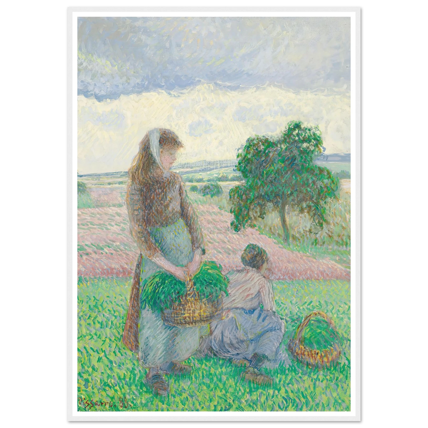Paysannes portant un panier (1888) Art Print | Camille Pissarro-Quipham Collections