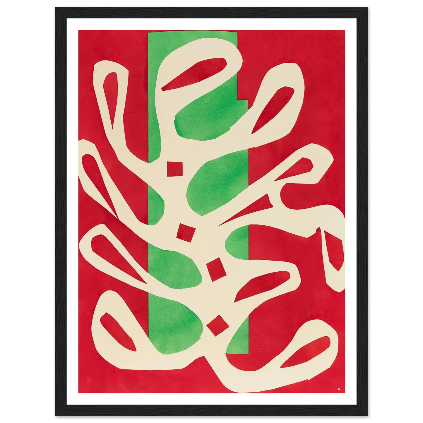 Algue blanche sur fond rouge et vert (1947) Art Print | Henri Matisse-Quipham Collections