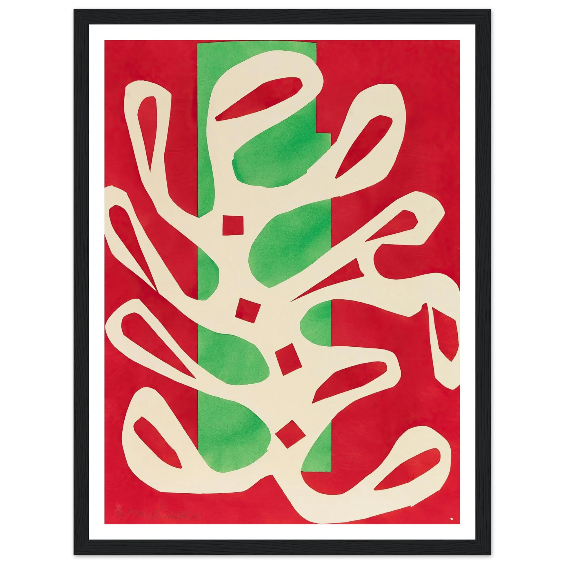 Algue blanche sur fond rouge et vert (1947) Art Print | Henri Matisse-Quipham Collections