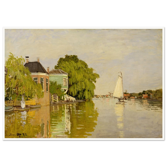 Houses on the Achterzaan (1871) Art Print | Claude Monet-Quipham Collections