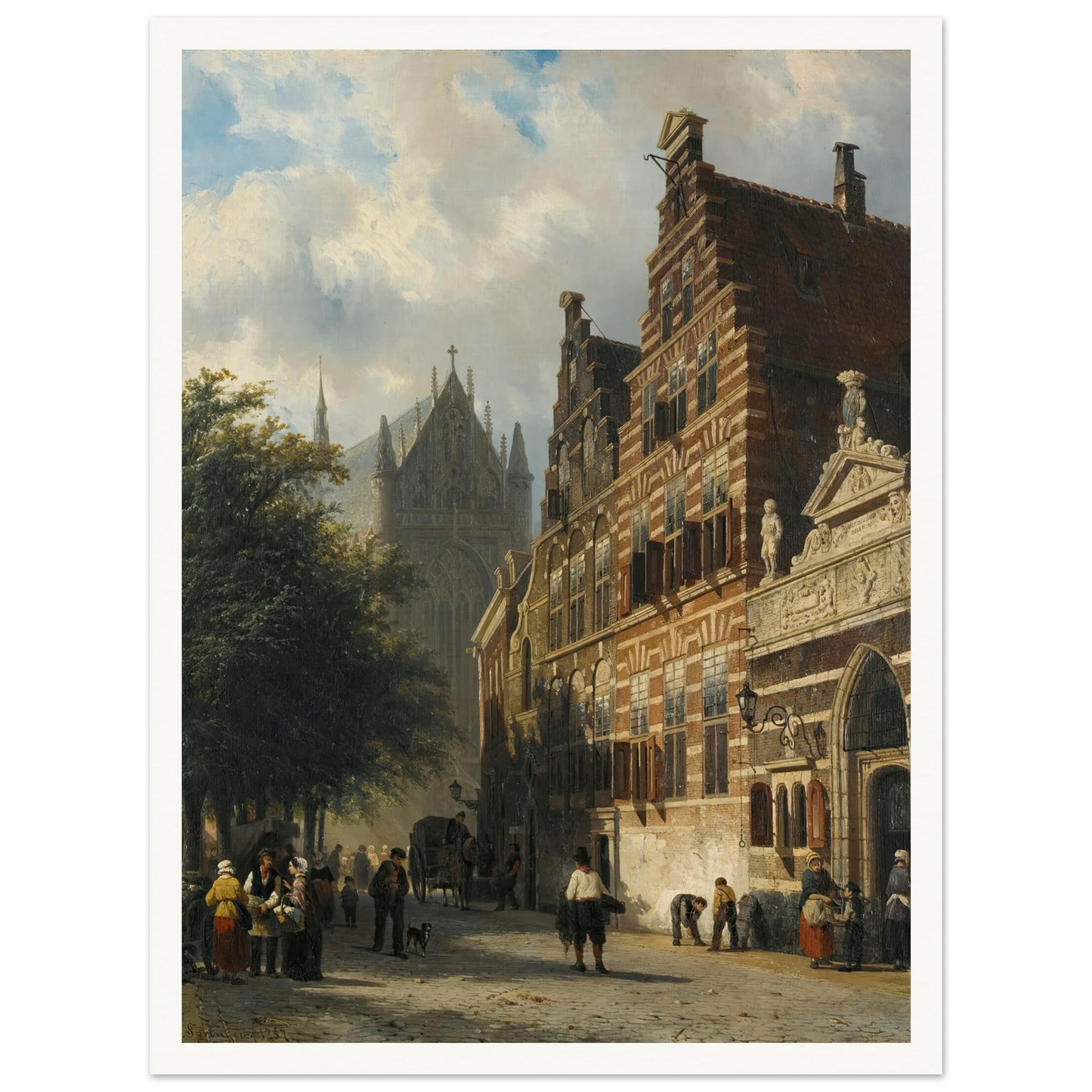 The Kerkgracht In Leiden (1857) Art Print | Cornelis Springer-Quipham Collections