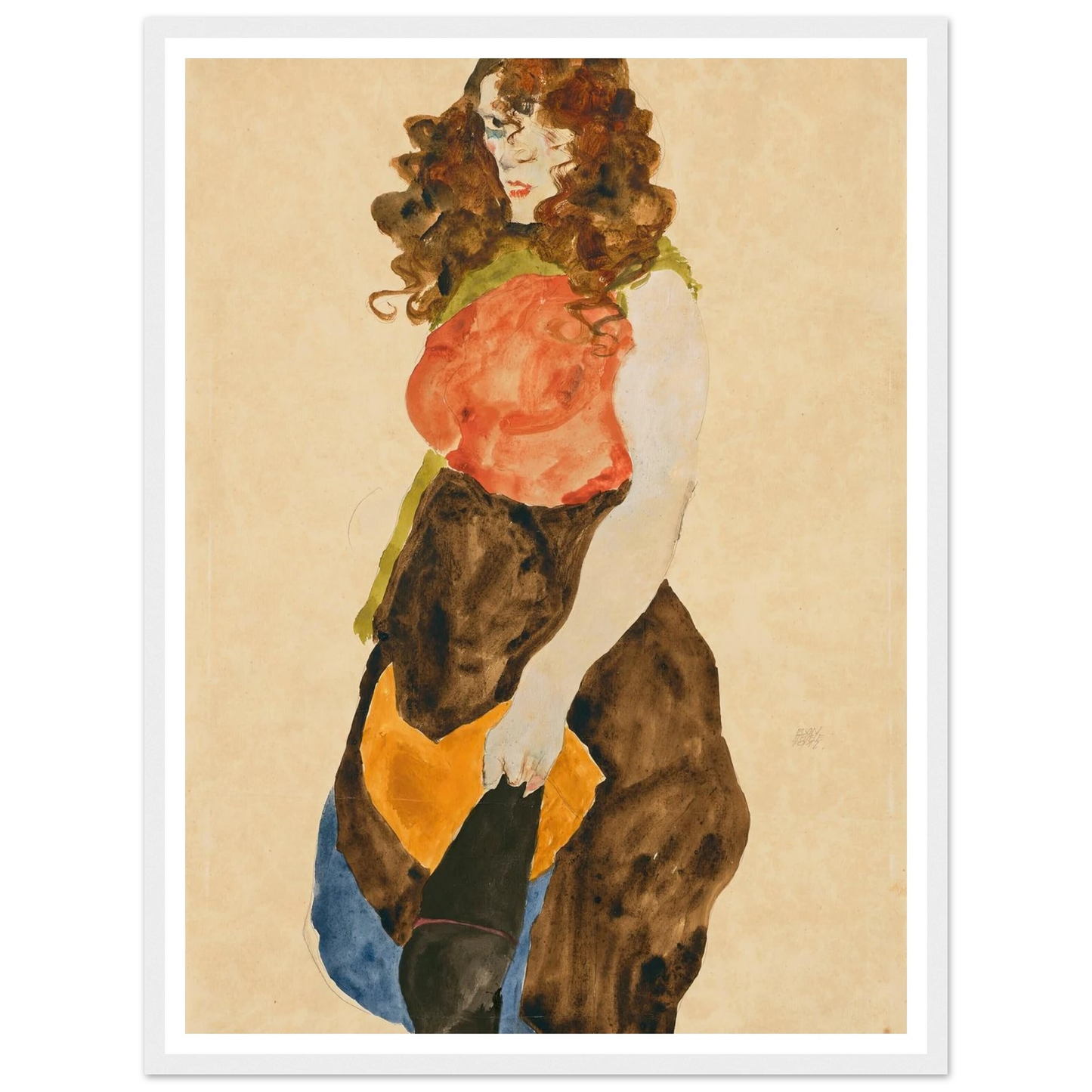 Stehende Frau (Dirne) (1912) Art Print | Egon Schiele-Quipham Collections