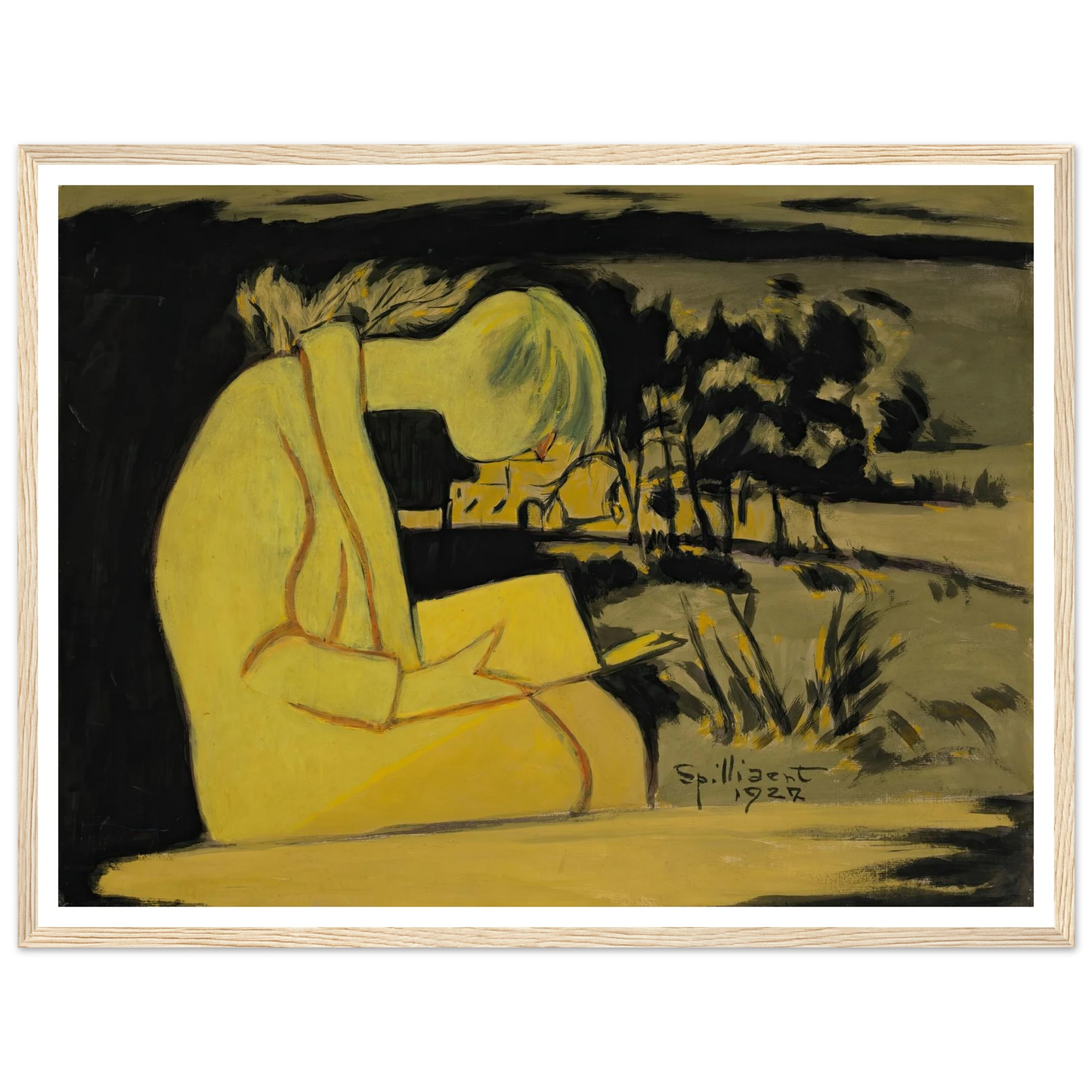 Jeune fille en jaune, lisant (1927) Art Print | Leon Spilliaert-Quipham Collections