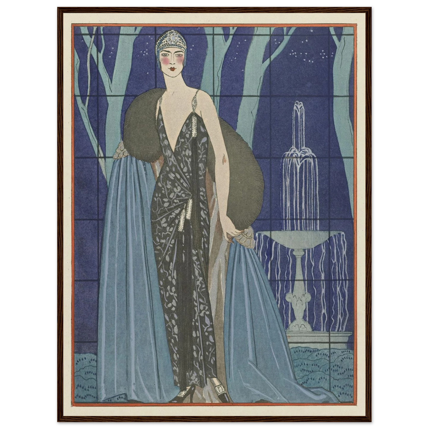 Alcyone ; Robe et manteau du soir, de Worth (1923) Art Print | George Barbier-Quipham Collections