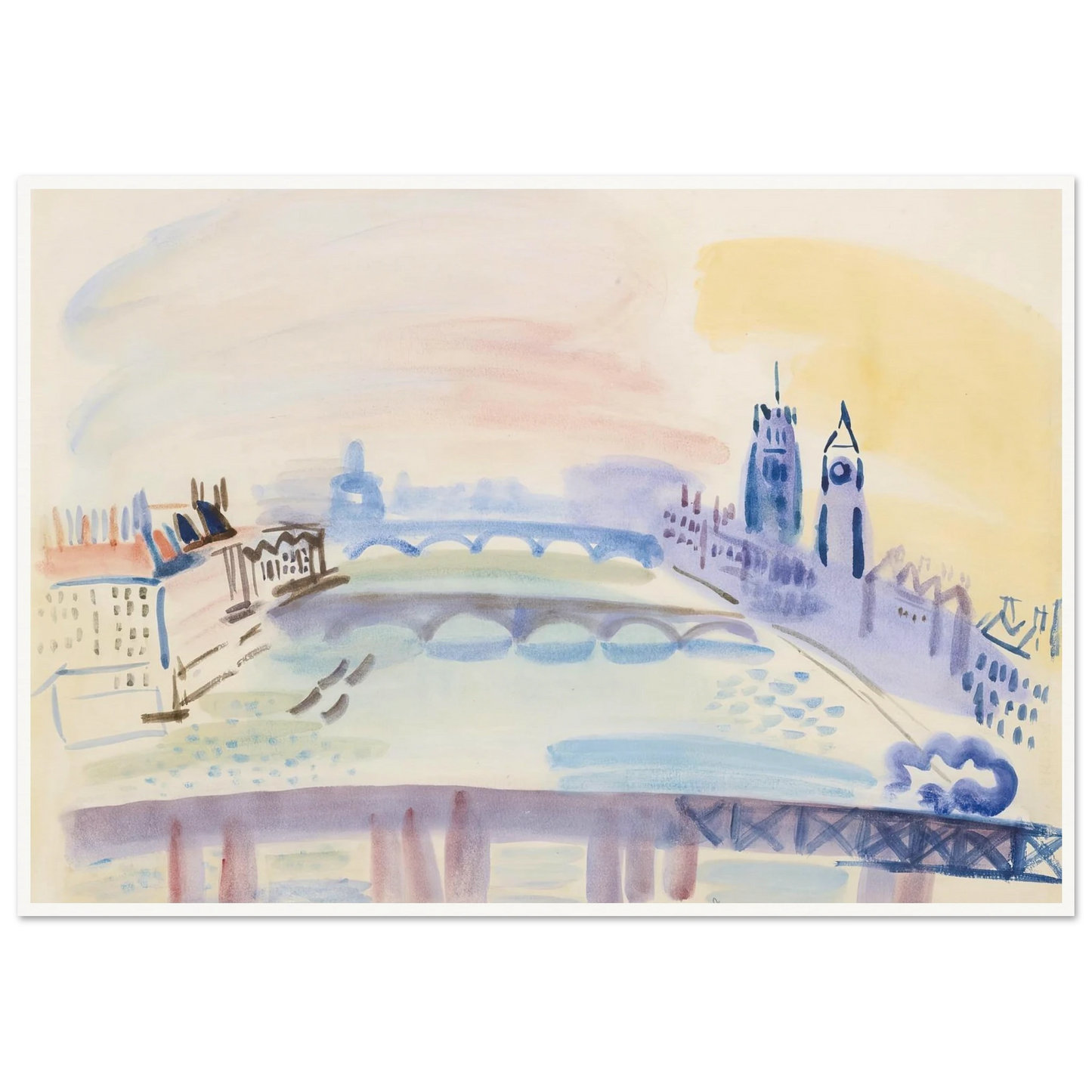 La Tamise, Londres (ca 1932) Art Print | Raoul Dufy-Quipham Collections