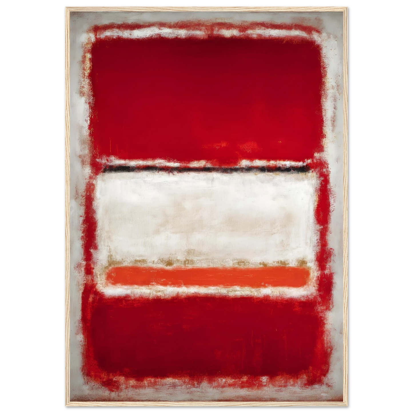 Red and White Blocks - Framed Poster - 30x40 cm / 12x16″ - Black frame