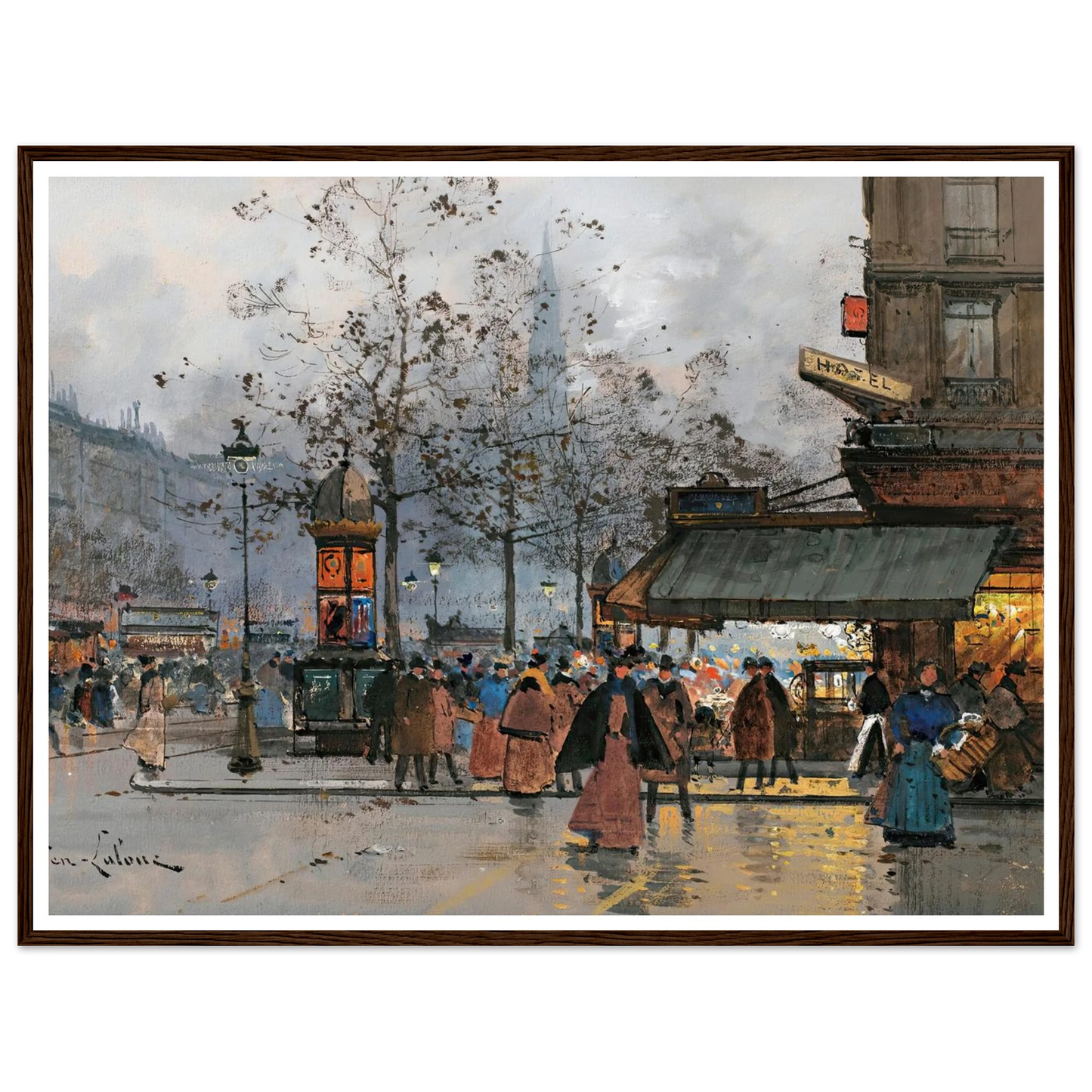 Boulevard Animé À Paris Art Print | Eugene Galien Laloue-Quipham Collections