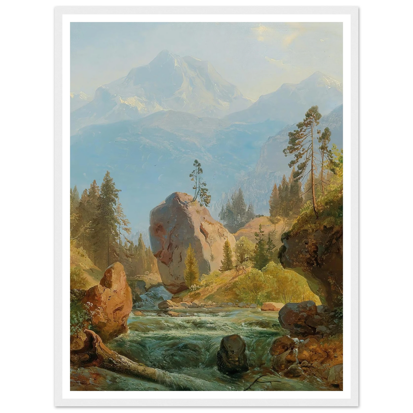 A Mountain Landscape With Creek Art Print | Albert Zimmermann-Quipham Collections