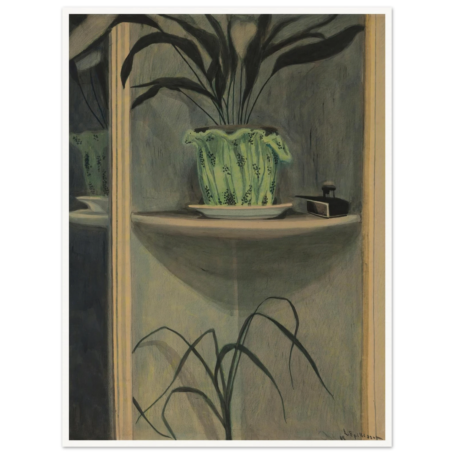 Planten, inktpot en spiegel (1908) Art Print | Leon Spilliaert-Quipham Collections