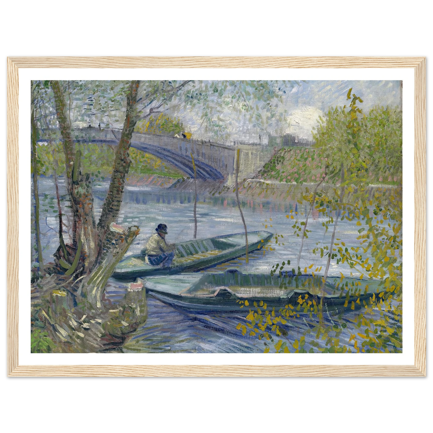 Fishing in Spring, the Pont de Clichy (Asnières) (1887) Art Print | Vincent van Gogh-Quipham Collections